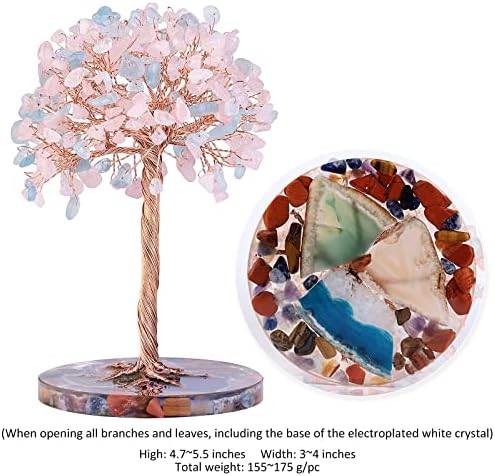 Rockcloud Blue Crystal Stones Desk Ornament Set Pack of 2
