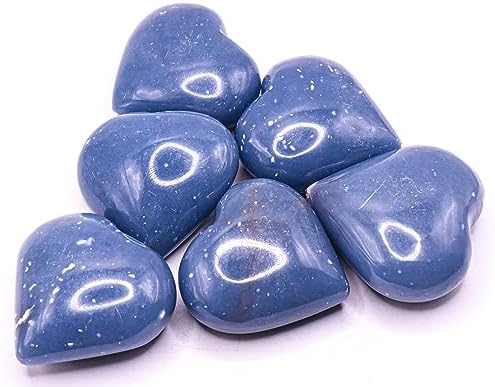 Blue Angelite Puffy Heart Crystal from Peru