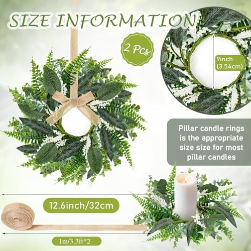 4PCS 9 Inch Mini Eucalyptus Wreaths for Cabinets Decorations
