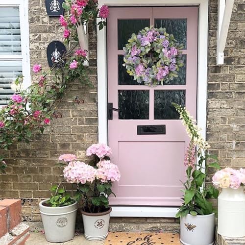 Artificial Spring Wreath 22 Inches Front Door Decor