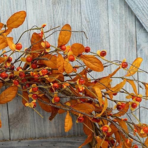 Autumn Wreath for Front Door with Bitter Sweet Berries