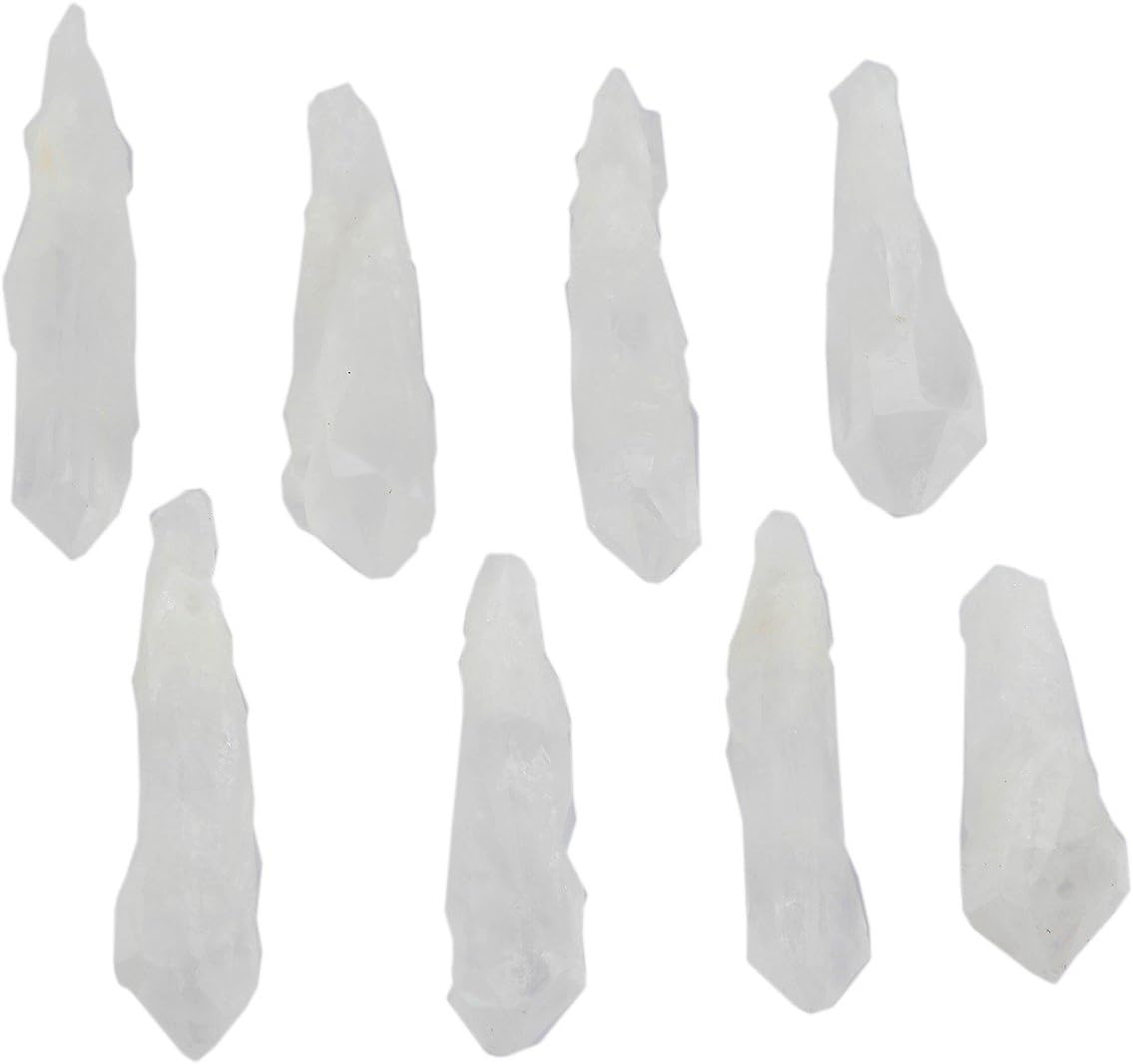 SUNYIK Natural Rock Quartz Crystal Point Specimen Pack of 10