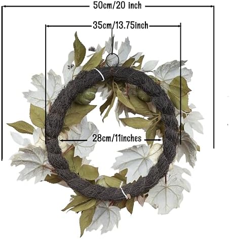 20-Inch Fall Wreath for Front Door and Wall