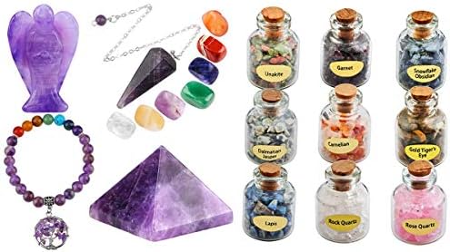 Mookaitedecor Healing Crystal Set with Wishing Bottles