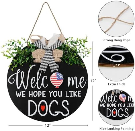 Zavothy Interchangeable Welcome Wreath Sign for Farmhouse Front Porch Decor