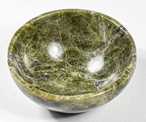 HQRP 75mm Vesuvianite Gemstone Bowl Natural Green