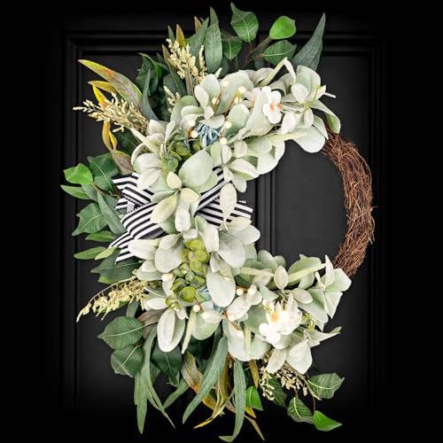 Artificial Lambs Ear Wreath for Front Door