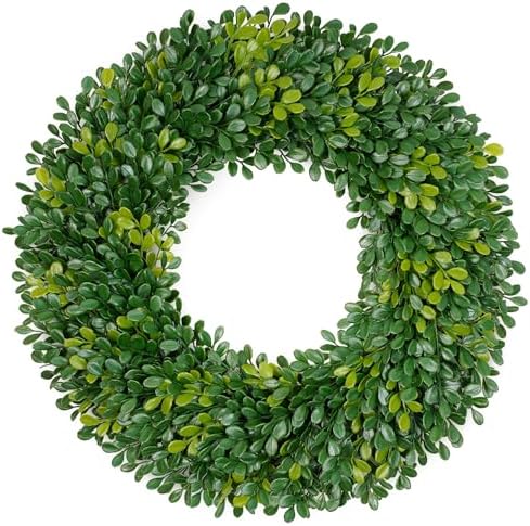 Vlorart 20 Inch Boxwood Wreath for Front Door