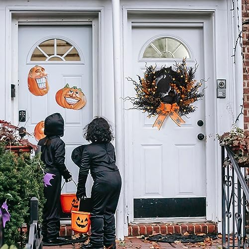 22 Inch Artificial Halloween Wreath for Front Door