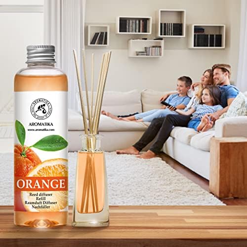 Aroma Organic Reed Diffuser Refill with Natural Orange Essential Oil 200ml
