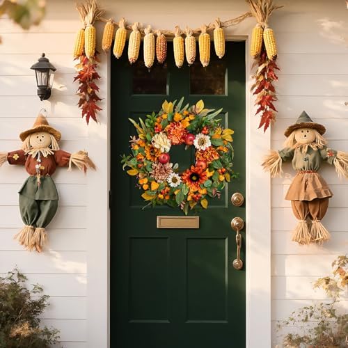 24 Inch Fall Wreath for Front Door Decor