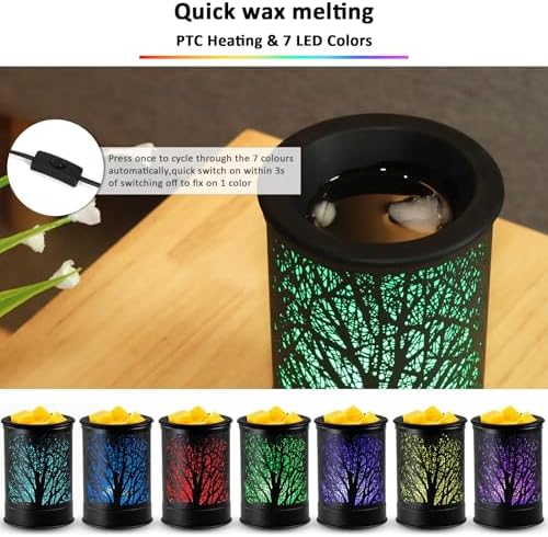 Dialans Scented Wax Melter with LED Light and Silicone Tray