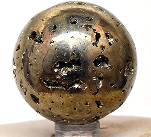 HQRP Golden Pyrite Sphere 46mm Natural Crystal Decor with Stand