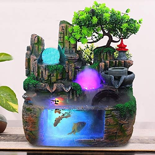 AngelcityCC Fountain Waterfall Indoor Zen Meditation LED Lamp