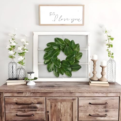 Briful 16in Artificial Magnolia Wreath for Front Door