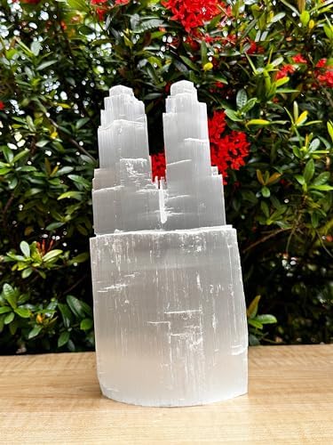 GAF TREASURES Selenite Twin Tower Lamp