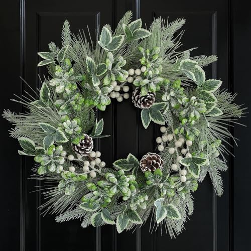 Winter Christmas Wreath 20 Inches for Front Door