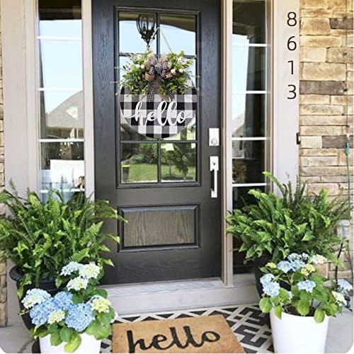Vofuly Buffalo Plaid Door Wreath 12 Inch Farmhouse Decor
