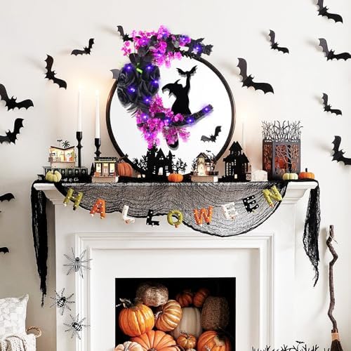 2025 Halloween Black Cat Door Wreath