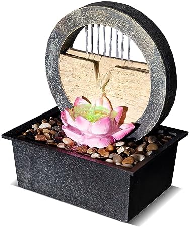 Vipush Tabletop Water Fountain with LED Light