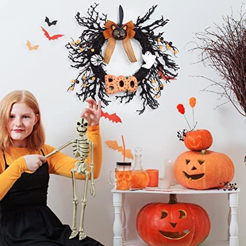 Adeeing 18 Inch Halloween Wreath Front Door Decor