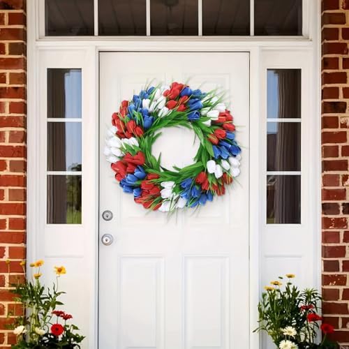 UArtlines 20 Inch Tulip Wreath for Front Door