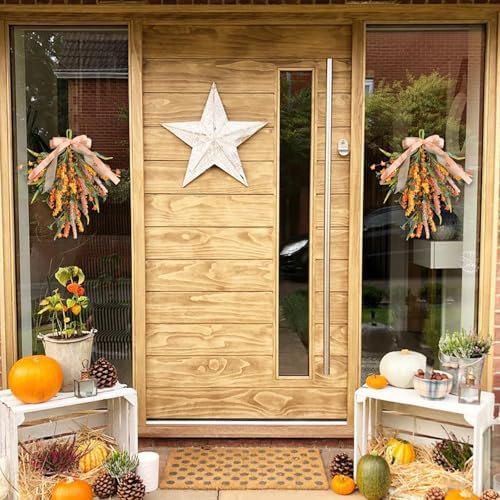 Set of 2 Fall Swags with Artificial Flowers and Berries
