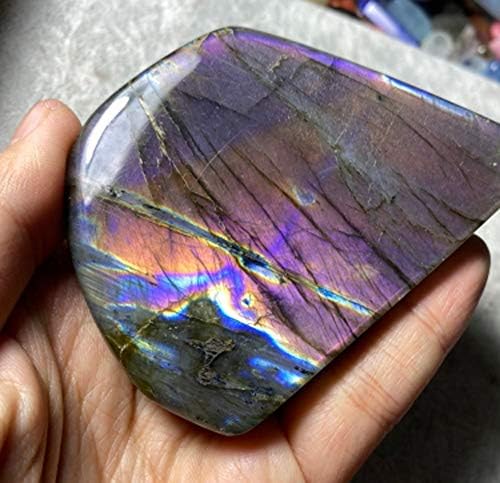 CrystalWonder Natural Labradorite Moonstone Healing Crystal Purple Flash