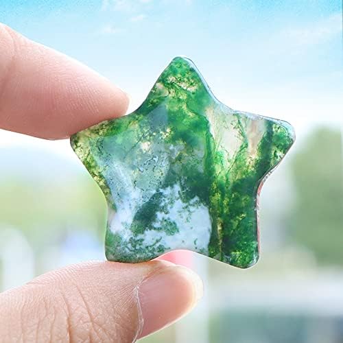 SMQ Moss Agate Moon Star Healing Crystal Set