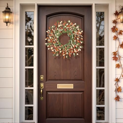 24 Inch Realistic Fall Door Wreath for Home Decor