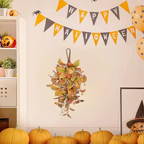 197 Inch Fall Harvest Teardrop Wreath Door Swag
