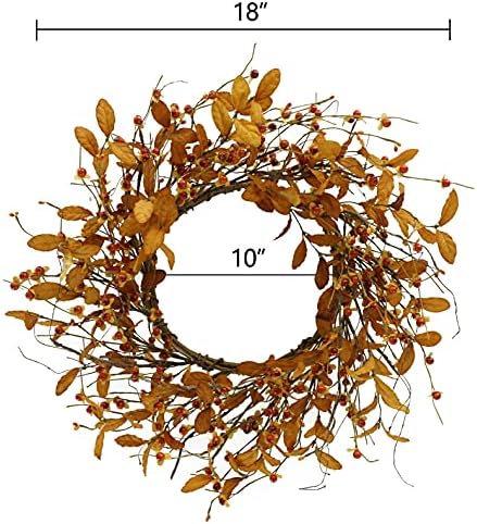 Autumn Wreath for Front Door with Bitter Sweet Berries