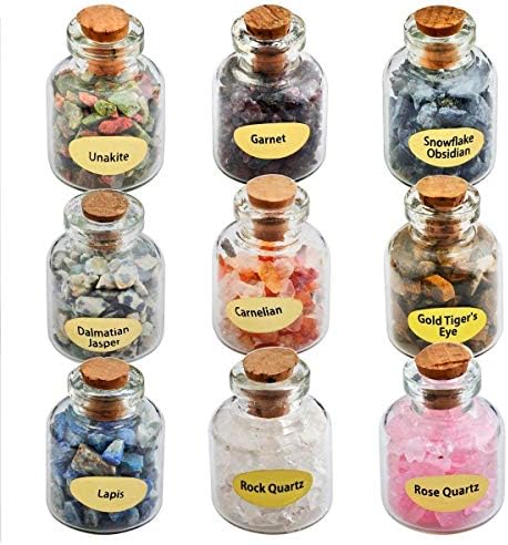 Mookaitedecor Healing Crystal Set with Wishing Bottles