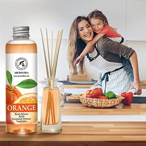 Aroma Organic Reed Diffuser Refill with Natural Orange Essential Oil 200ml