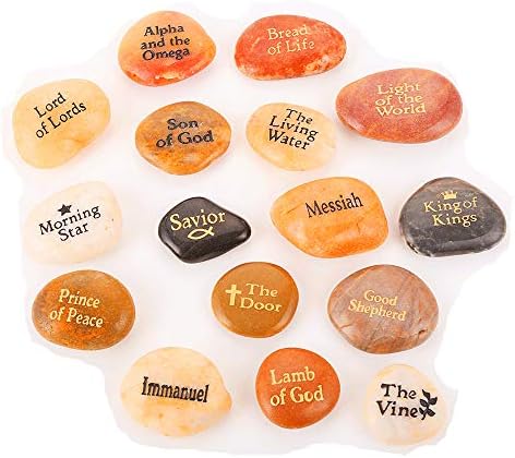 16PCS Names of Jesus Christ Engraved Stones