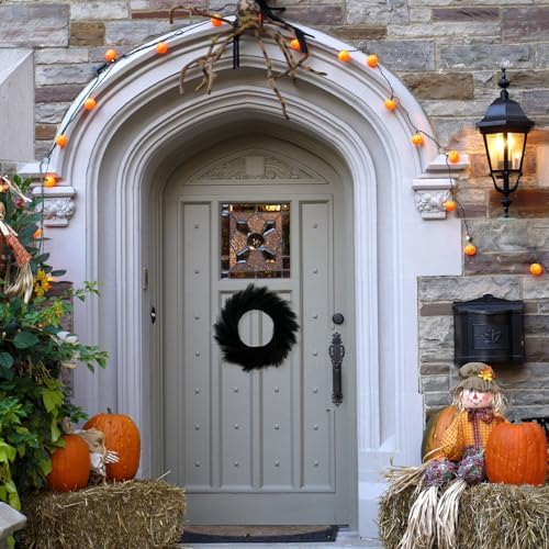 24 Inch Artificial Pampas Grass Wreath for Home Halloween Decor