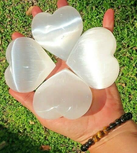 Selenite Puffy Heart for Reiki and Stress Relief