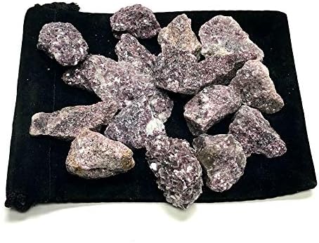 Zentron Crystal Lepidolite Stones in Velvet Bag