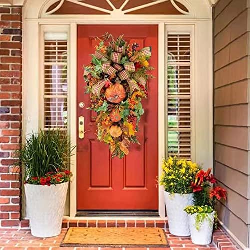 Fall Swag Wreath - Autumn Thanksgiving Door Decor