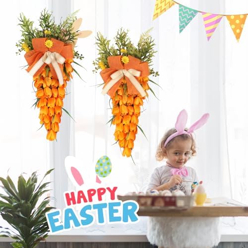 Easter Tulip Swag Wreath Decor for Front Door