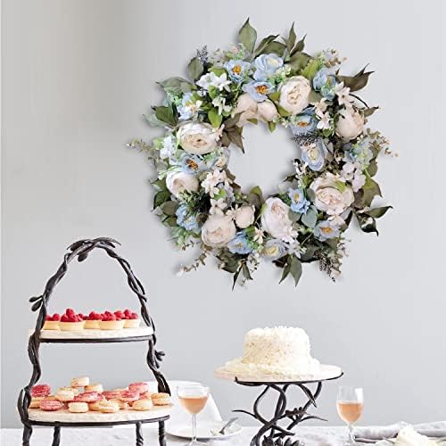 WANNA-CUL 24 Inch Spring Floral Wreath for Front Door