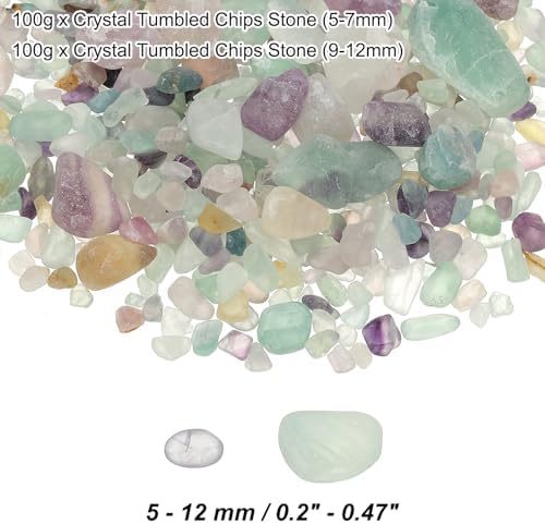 PATIKIL Crystal Tumbled Chips Stones 2 Sets Multicolor for Aquarium and Decor