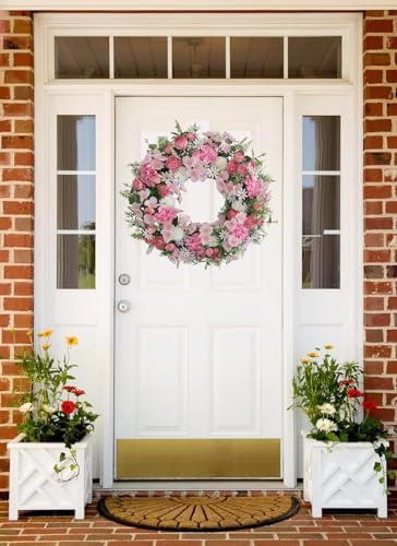 Elegant Pink Flower Door Wreath 24-26 Inch