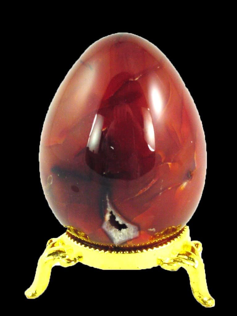 Carnelian Agate Egg with Stand for Lapidary Healing