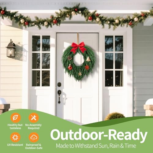 24 Inch Norfolk Pine Wreath for Front Door
