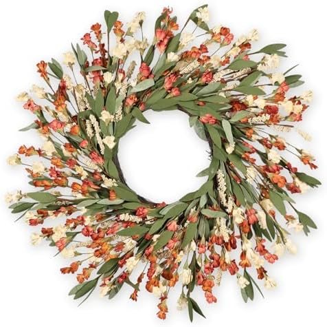 24 Inch Realistic Fall Door Wreath for Home Decor