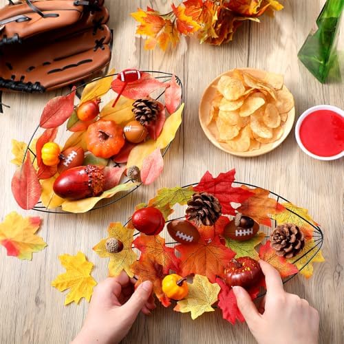 6 Pcs Fall Football Decorations 12 Inch Metal Wreath Frame for Sports Party DIY