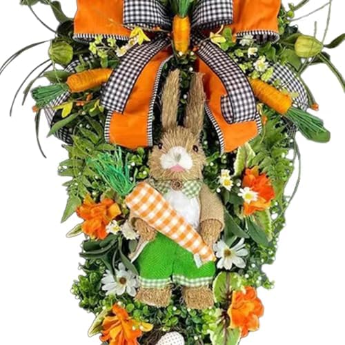 Easter Teardrop Wreath Hanging Decoration Orange Carrots