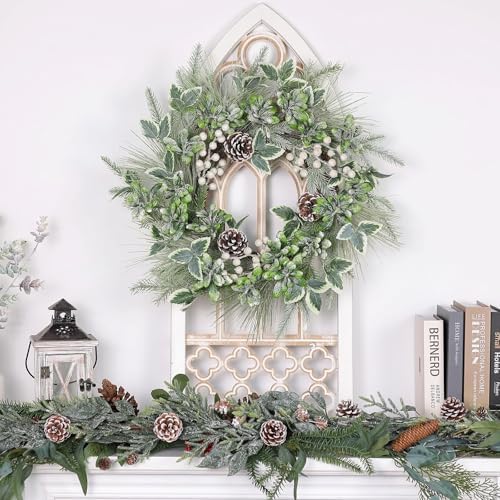 Winter Christmas Wreath 20 Inches for Front Door