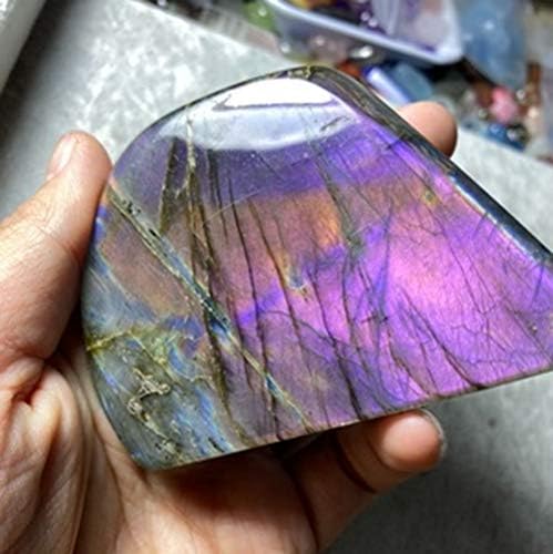 CrystalWonder Natural Labradorite Moonstone Healing Crystal Purple Flash